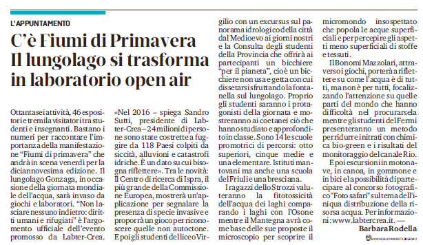 20 03 2019 gazzmn Cè Fiumi di Primavera Il lungolago si trasforma in laboratorio open air